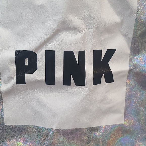 Victoria's Secret PINK Metallic Drawstring Backpack Travel Tote, NWT - Picture 6 of 7